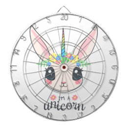 私はユニコーン・バニー（女の子にはかわいいアート）だ ダーツボード