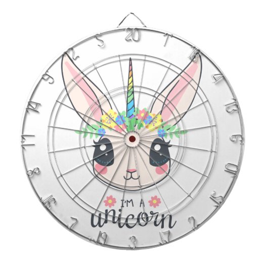 私はユニコーン・バニー（女の子にはかわいいアート）だ ダーツボード (正面)