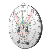 私はユニコーン・バニー（女の子にはかわいいアート）だ ダーツボード (正面右)