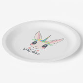私はユニコーン・バニー（女の子にはかわいいアート）だ ペーパープレート (アングル)