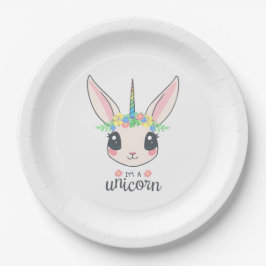私はユニコーン・バニー（女の子にはかわいいアート）だ ペーパープレート