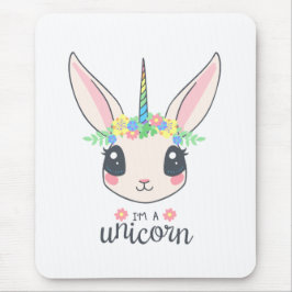 私はユニコーン・バニー（女の子にはかわいいアート）だ マウスパッド