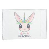 私はユニコーン・バニー（女の子にはかわいいアート）だ 枕カバー (正面右)