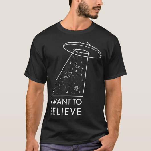 私はユニバー信じスとUfoの美的エイリアンがしたい Tシャツ (正面)