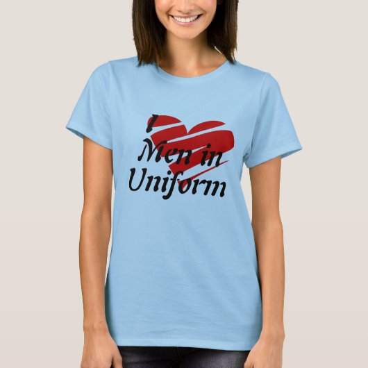 私はユニフォーム、ワイシャツの人を愛します Tシャツ (正面)