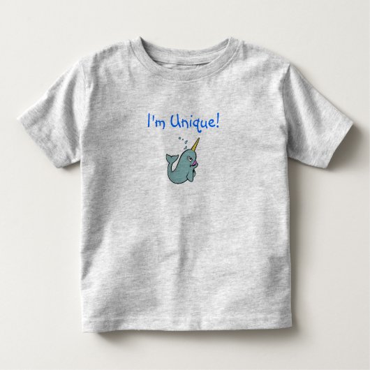 私はユニークです! (Narwhal) トドラーTシャツ (正面)