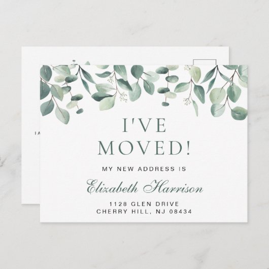 私はユーカリの緑の水の色を移動した 案内ポストカード (正面/裏面)