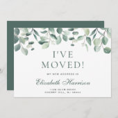 私はユーカリの緑の水の色を移動した 案内状 (正面/裏面)