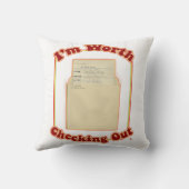 私はユーモアあふれるアートをチェックする価値がある クッション (裏面)