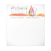 私はユーモアのあるメモ帳を注ぐ私を聞く女性 ノートパッド (正面)