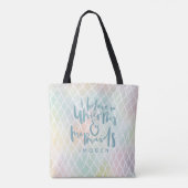 私はユ信じニコーンと人魚の海の青で トートバッグ (裏面)