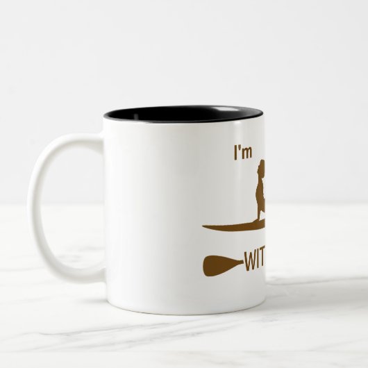 私はヨガと一緒に乗っている ツートーンマグカップ (左)