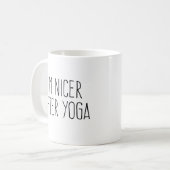 私はヨガの後が良い コーヒーマグカップ (正面左)