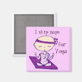 私はヨガマグネットの昼寝をスキップする マグネット (正面/裏面)