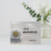 私はヨハネ3.16聖書の聖句を持つ者である ポストカード (スタンド正面)