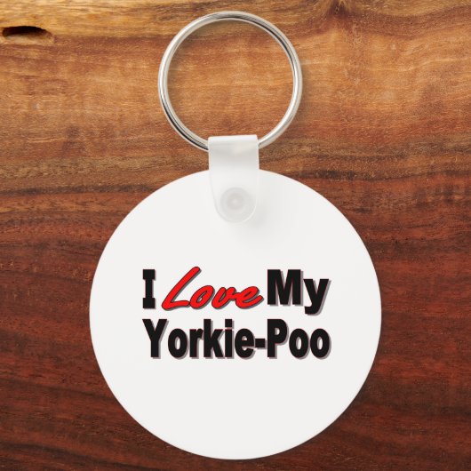 私はヨークシャーテリアの犬の贈り物とアパレルが大好き キーホルダー (正面)