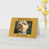 私はヨークシャーテリアを愛します カード (黄色い花)