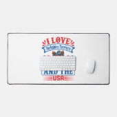 私はヨークシャー・テリアとアメリカ01が大好き デスクマット (キーボード&マウス)