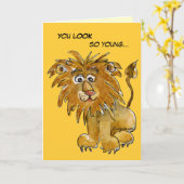 私はライオンのバースデー・カードではないです カード (黄色い花)