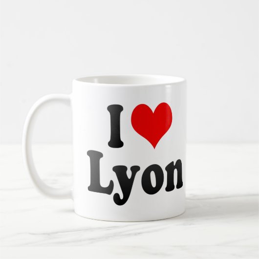 私はライオン、フランスを愛します コーヒーマグカップ (左)