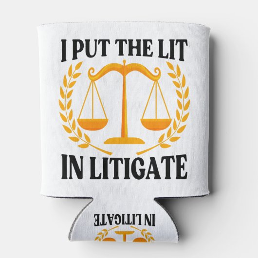 私はライトアップをリストゲートに入れた – おもしろいことわざ 缶クーラー (裏面)