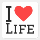 私はライフスクエアステッカーが大好き スクエアシール (正面)