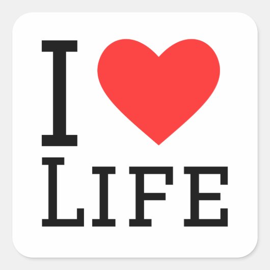 私はライフスクエアステッカーが大好き スクエアシール (正面)