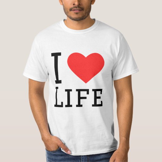 私はライフスクエアステッカーが大好き Tシャツ (正面)