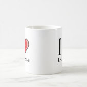 私はラクロスを愛します コーヒーマグカップ (中央)