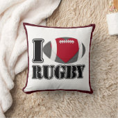 私はラグビーの枕を愛します クッション (ブランケット)