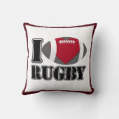 私はラグビーの枕を愛します クッション (裏面)