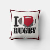 私はラグビーの枕を愛します クッション (正面)