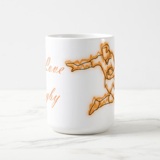 私はラグビーを愛します コーヒーマグカップ (中央)