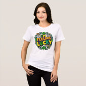 私はラッキー感じだ トライブレンドTシャツ (正面全面)