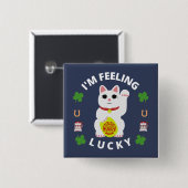 私はラッキー感じだ 缶バッジ (正面&裏面)