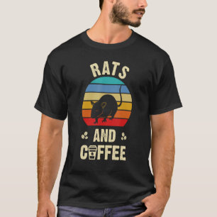 私はラットとコーヒーおもしろいヴィンテージペットテーマ恋人が好き Tシャツ