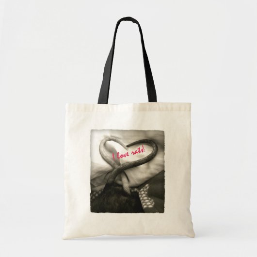私はラットのトートバックを愛します トートバッグ (正面)