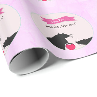 私はラットを愛し、私を愛します ラッピングペーパー