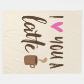 私はラテ愛します フリースブランケット (正面(横))