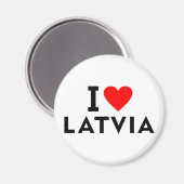 私はラトビアの国のようにハート旅行観光が大好き マグネット (正面/裏面)