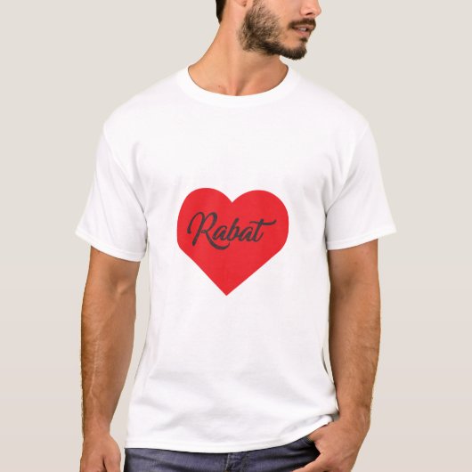 私はラバトが好き - モロッコ Tシャツ (正面)