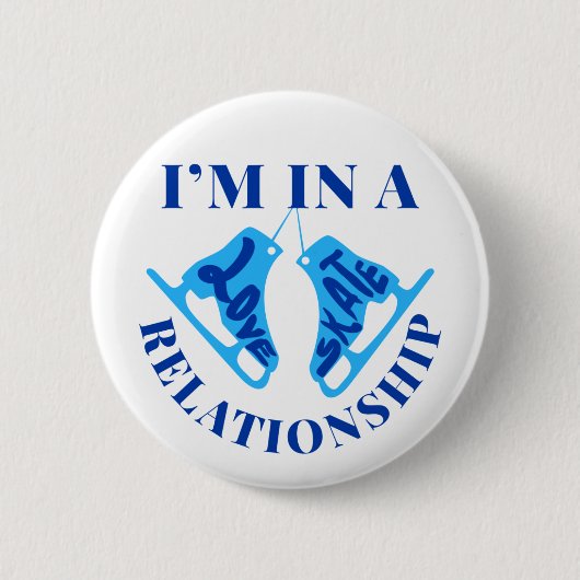 私はラブスケート人間関係姿スケートで滑る 缶バッジ (正面)