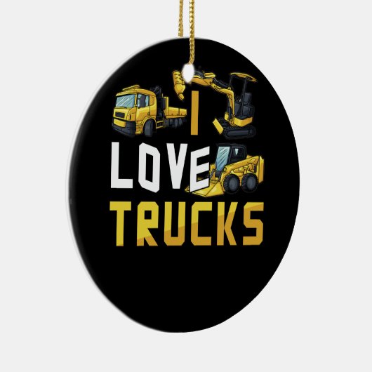 私はラブトラックショベルブルドーザー建築ヴェー セラミックオーナメント (右)