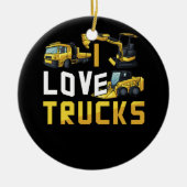 私はラブトラックショベルブルドーザー建築ヴェー セラミックオーナメント (正面)
