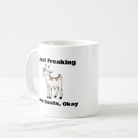 私はラブヤギを自由に、ヤギのコーヒーマグ コーヒーマグカップ (正面左)