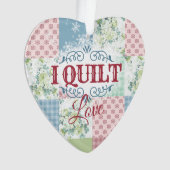 私はラブ·パッチワーク·キルター·裁縫·クリスマス オーナメント (正面)