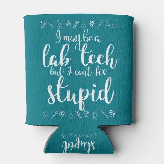 私はラボテックかもしれないが、私は愚かなホワイトを修正できない 缶クーラー (裏面)