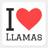 私はラマが大好きだ スクエアシール (正面)