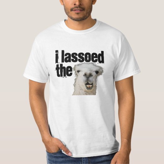 私はラマをlassoed tシャツ (正面)