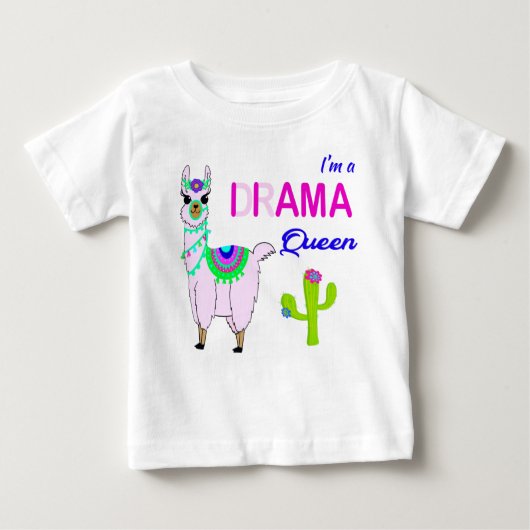 私はラマ/ドラマの女王だ ベビーTシャツ (正面)